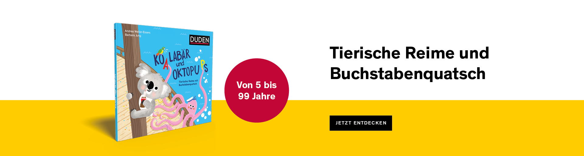 Banner: Tierische Reime und Buchstabenquatsch